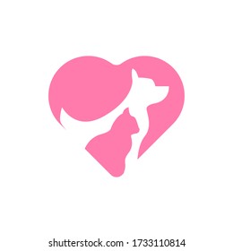 Pets Love Vector Logo Template  
