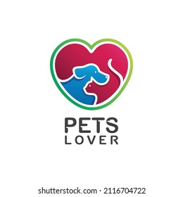 Pets lover logo design in vector