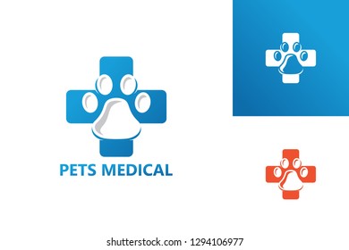 Pets Medical Logo Template Design Vector, Emblem, Design Concept, Creative Symbol, Icon