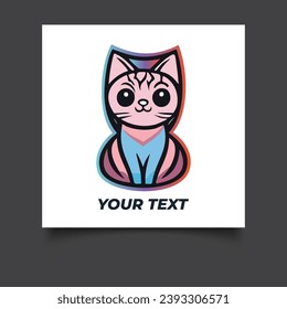 Icono de contorno de mascotas, ilustración del vector del gato
