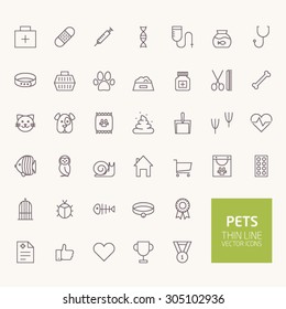 Pets Outline Icons for web and mobile apps