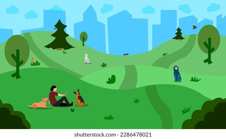 with pets at the park