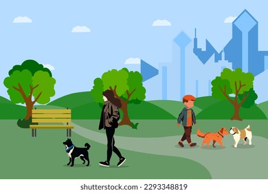 with pets at the park