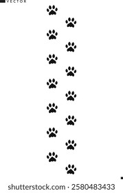 Pets paw print vector illustration. Dog paw print silhouette 