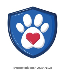 emblema de protección de mascotas icono plano