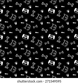 Pets seamless pattern