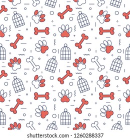 Pets Seamless Pattern. Graphic Design Template for Web Pages, Presentations, Slides, Posters, Video Intros.