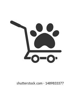 Pets Shop With Footprint Logo Vector