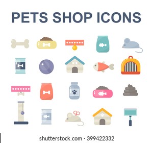 pets shop icons. vector illustration