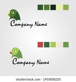 Pets shop logo design vector parrot