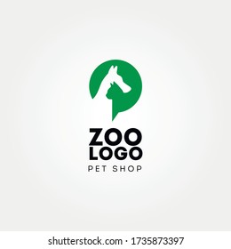 Pets shop logo, label and symbol. Stamp for pet store. Vector illustration