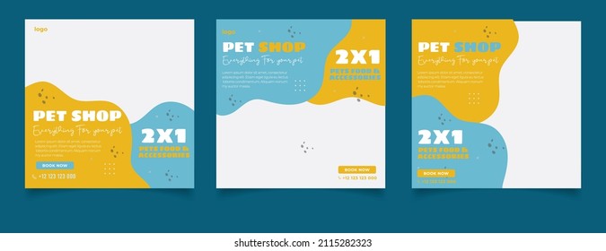 Pets shop social media post template 