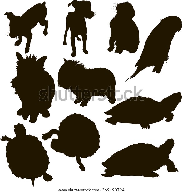 Pets Silhouette Stock Vector (Royalty Free) 369190724
