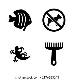 Pets. Simple Related Vector Icons Set for Video, Mobile Apps, Web Sites, Print Projects and Your Design. Pets icon Black Flat Illustration on White Background.