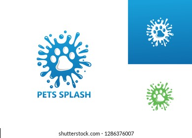 Pets Splash Logo Template Design Vector, Emblem, Design Concept, Creative Symbol, Icon