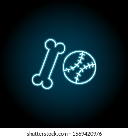 Pets, toys blue neon icon. Simple thin line, outline vector of petshop icons for ui and ux, website or mobile application