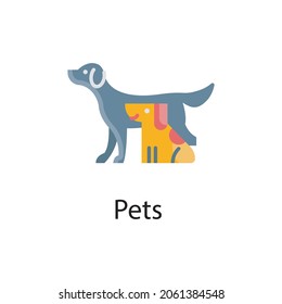 Pets Vector Flat Icon Design illustration. Veterinary Symbol on White background EPS 10 File