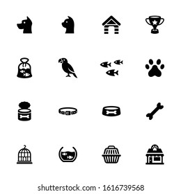 Pets vector icons in black color