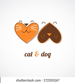 Pets vector icons - cats and dogs