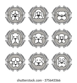 Pets vector icons - dogs elements