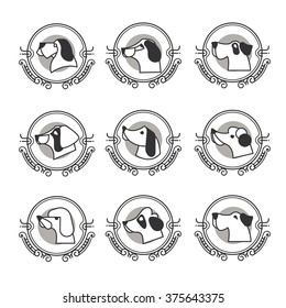 Pets vector icons - dogs elements