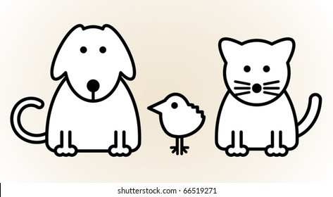 Pets, vector illustration