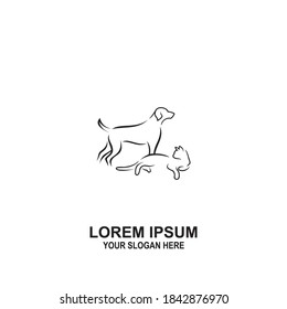 Pets Vector Logo Template this cat and dog logo could be use as logo of pet shop, pet clinic, or others.