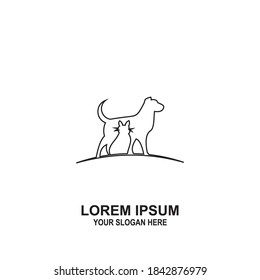 Pets Vector Logo Template this cat and dog logo could be use as logo of pet shop, pet clinic, or others.