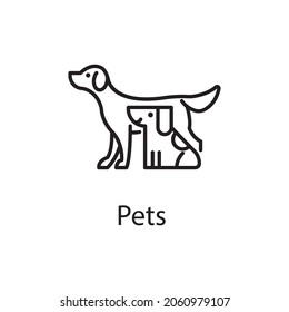 Pets Vector outline Icon Design illustration. Veterinary Symbol on White background EPS 10 File