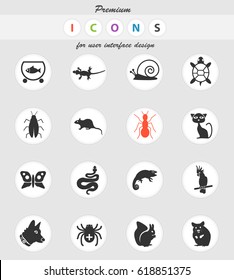 pets web icons for user interface design