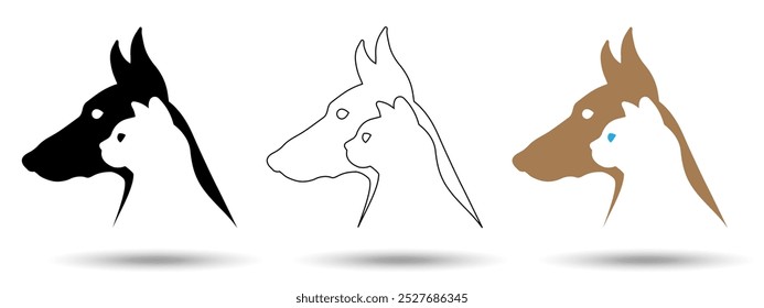 Petshop icon. Petshop icon on a white background, isolated. The icon has three uses in applications and websites. Vector illustration. Petshop icon on a white background.