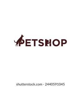 Petshop logo design vector with creative illustration