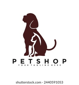 Petshop logo design vector with creative illustration