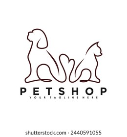 Petshop logo design vector with creative illustration