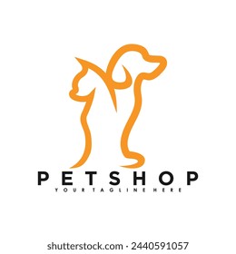 Petshop logo design vector with creative illustration