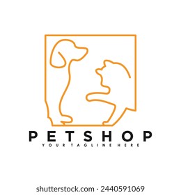 Petshop logo design vector with creative illustration