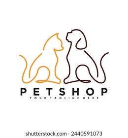 Petshop logo design vector with creative illustration