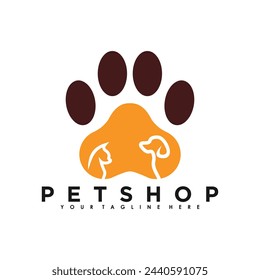 Petshop Logo Design Vektor mit kreativer Illustration