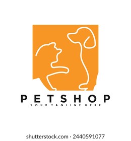 Petshop logo design vector with creative illustration