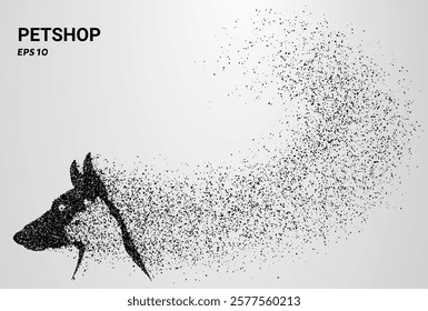Petshop of particles. Petshop consists of small circles. Vector illustration.