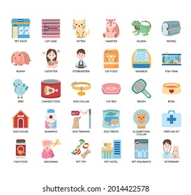 Petshop , Línea delgada e Iconos perfectos para píxeles