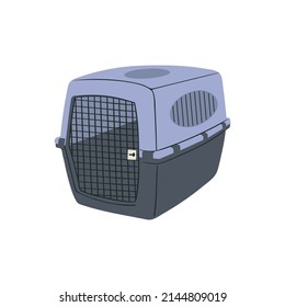 Petss goods and supplies. Dogs and cats carrier. Puppies and feline accessories, stuff. Training post. Flat vector illustration isolated on white background