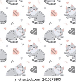 pettern vector illustration of kitty sleep, cat sleeping
sweet dreams