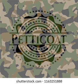 Petticoat on camouflaged pattern