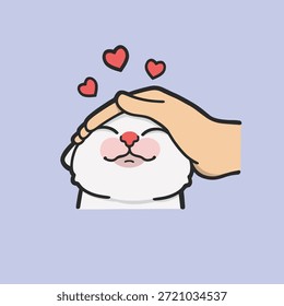 Acariciando um gato meme adesivo vetor bonito ilustração