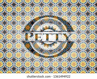 Petty arabesque emblem background. arabic decoration.