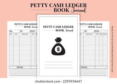 Petty cash ledger book journal kdp interior