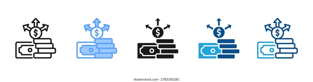 Petty Cash web icon with multiple style collection