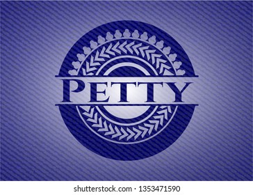 Petty emblem with denim high quality background