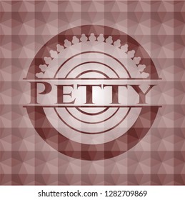 Petty red seamless badge with geometric pattern.